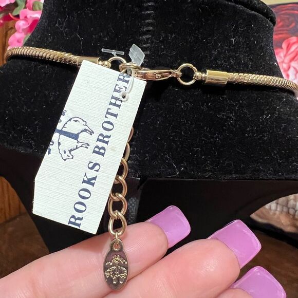 🆕 BROOKS BROTHERS GOLD TONE NECKLACE AND EARRING SET - Picture 4 of 5